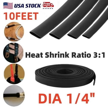 BuyHeatShrink 2:1 Polyolefin Heat Shrink Tubing - 5" Diameter, 50 Foot Spool (Black)