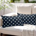 thumbnail image 4 of 4th of July Patriotic Pillow Covers 12x20 Inch Set of 2 American Stars Blue Decorative Pillow Cases Memorial Independence Day Linen Cushion Case Farmhouse Home Decor For Sofa Couch Porch Outdoor, 4 of 6