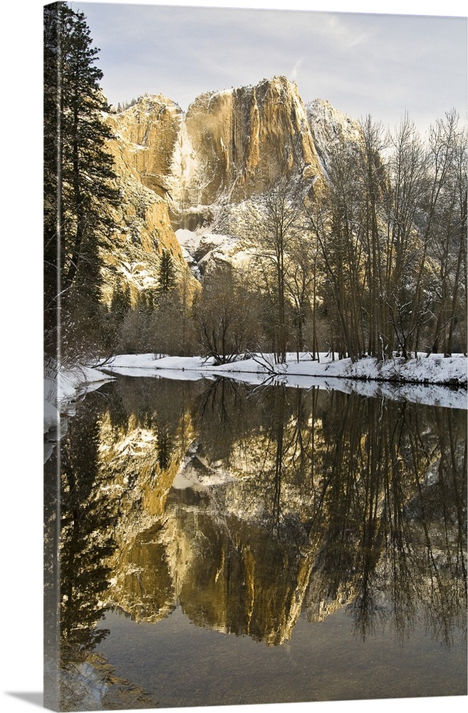 Great BIG Canvas "Mountains Reflecting In Merced River In Winter