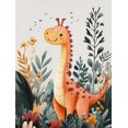 thumbnail image 1 of Qisvanset Framed Canvas Wall Art, 12x16 Inch Pink Dinosaur Girl Kids Nursery Wall Art, 1 of 5