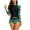 Green, variant on Conservative Swimsuit for Women 2024 Quarter Zipper Long Sleeve Swim Shirt and Boyshorts Two Piece Bathing Suit Summer Tropical Print Swimwear