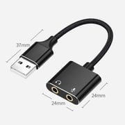 Plugs And Play USB To 3.5mm Adapter USB External Stereo Sound Card For Professional Microphone And Headphone Use
