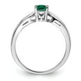thumbnail image 4 of Auriga 925 Sterling Silver Green Emerald Solitaire Engagement Ring Size- 10 for Women, 4 of 7