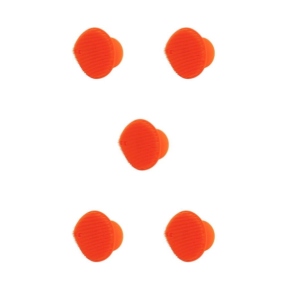 Vogacara Cepillo de limpieza Cómodo Regalo encantador Multifuncional Material de silicona de gran tamaño Herramienta de masaje Herramientas de belleza Naranja 5piezas Vogacara CBP234123