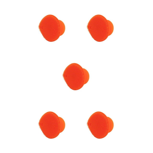 Vogacara Cepillo de limpieza Cómodo Regalo encantador Multifuncional Material de silicona de gran tamaño Herramienta de masaje Herramientas de belleza Naranja 5piezas Vogacara CBP234123