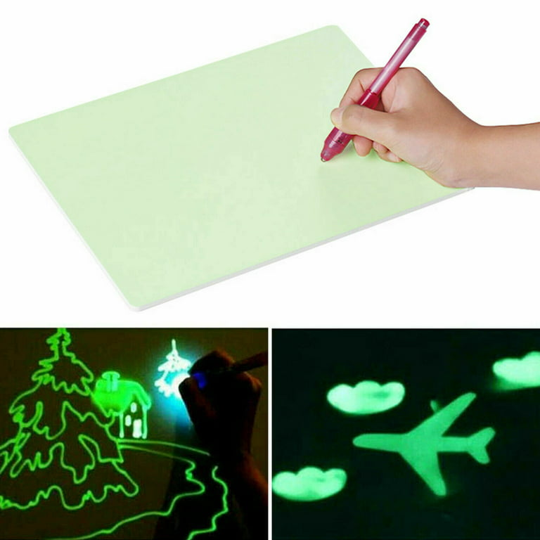 A4 Magic Light Luminous Drawing Board Kids Tablet Draw In Dark Educational  Toys