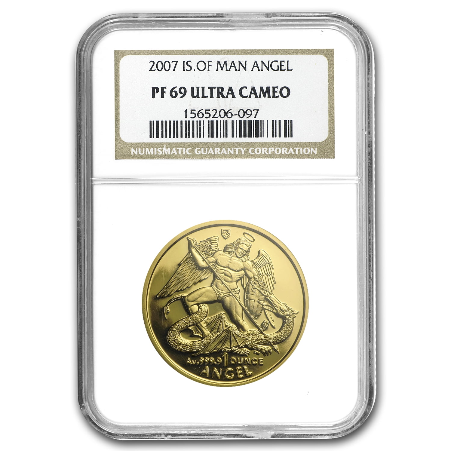 Pobjoy Mint 2007 Isle of Man 1 oz Proof Gold Angel PF69 NGC