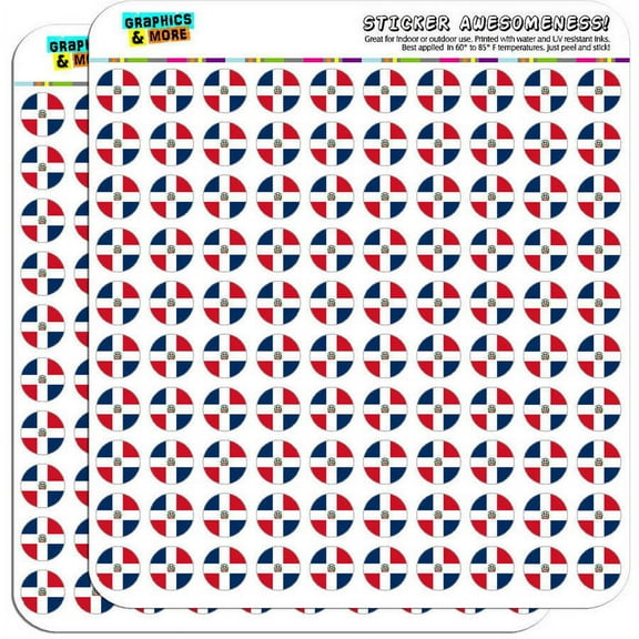 The Dominican Republic National Country Flag 200 1/2" (0.5") Planner Calendar Scrapbooking Crafting Stickers