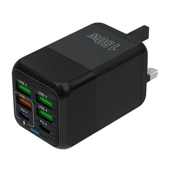150W Fast Charging Hub with 4 USB and 2 PD Ports for High Speed Device Phone Charger Power