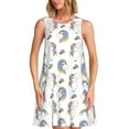 thumbnail image 1 of Disketp Funny Kawaii Unicorns Dancing para Vestido sin Mangas para Mujeres, Vestidos de Verano para Mujeres, Casual y Holgado para la Playa, 1 of 7