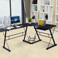 thumbnail image 3 of Costway L-Shape Computer Desk PC Wood Laptop Table Workstation Corner Office Black, 3 of 8