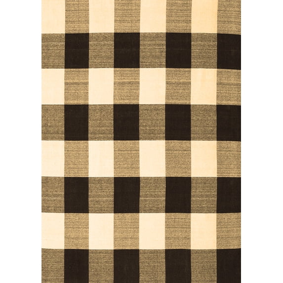 Ahgly Company Indoor Rectangle Checkered Brown Modern Area Rugs, 7' x 10'