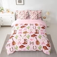 thumbnail image 2 of Feelyou Pink Cowgirl Bedding Comforter Set 7pcs, Rustic Guitar Music King Bedding Sets, 2 of 8
