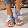 thumbnail image 6 of HOWPAY Womens Sandals Non- Open Toe Casual Flat Sandals on Lightweight Summer Outdoor Beach Adjustable Strap Slingback Shoes White 43, 6 of 7