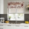 thumbnail image 4 of 2 Pack Valances for Window, Vintage Farmhouse Short Curtains for Kitchen Bedroom Living Room, Brown Country Star Berries Wooden Grain Rod Pocket Small Window Treatment Valance Drapes 42 x 12 Inch, 4 of 8