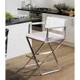 thumbnail image 2 of TOV Furniture Director Tabouret de Bar en Acier Inoxydable/tissu de 30 Pouces Blanc, 2 of 10
