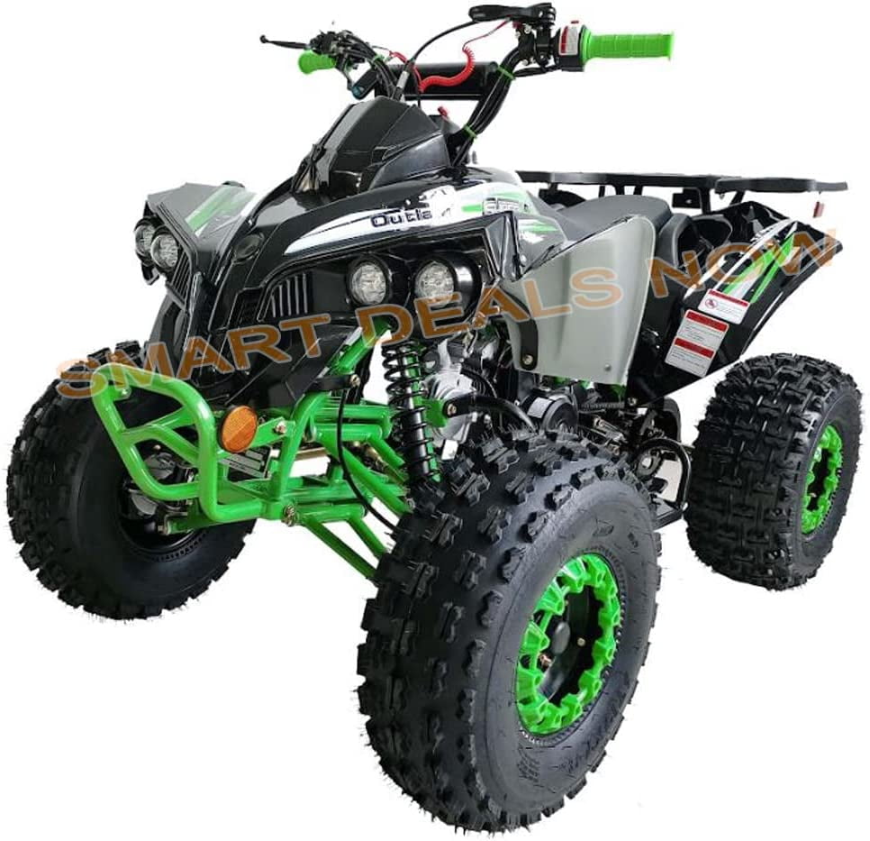 Supermach Youth Quad 4-Wheeler 125cc ATV with Reverse LED Lights and Big Rugged Tires