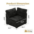 thumbnail image 6 of Ovios Corner Chair for Sectional Sofa Modern Plush Corduroy Arm Chair for Living Room, Black, 6 of 6