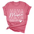 thumbnail image 5 of HCYSFG Womens Mama Letter T Shirt Crew Neck Short Sleeve Repeated Slogan Graphic Relaxed Fit Casual Tee Mothers Day Top, 5 of 5