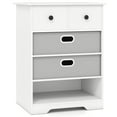 thumbnail image 1 of Costway 4-Drawer Dresser Modern Chest Storage Organizer with Open Shelves Anti-Tip Kits White, 1 of 10