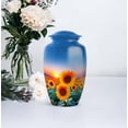 thumbnail image 5 of Sunflower Funeral Urn For Ashes Adult Male - Sunset Decorative Keepsake Urns For Ashes For Mother, Orange Cremation Urns For Adult Man And Woman, 10-inch Large And 3-inch Small Set Of 4, 5 of 7