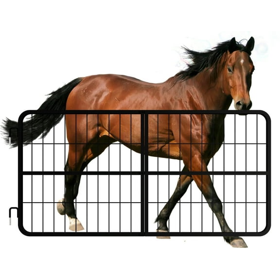 Horse Stall Gate crafted with Heavy-Duty Thick Steel Frame, Horse Stall Door equipped with 48" L x 24" H, Horse Stall Guard designed with Yoke Design, Fits Standard Barn Doorways​