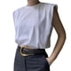 thumbnail image 3 of Txlixc Chaleco de verano femenino, chaleco de cuello redondo de color sólido, camiseta de hombro sin mangas Txlixc moda, 3 of 9
