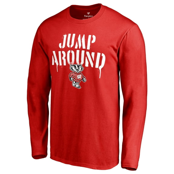 Men's Red Wisconsin Badgers Team Logo Hometown Collection Long Sleeve T-Shirt