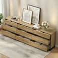 thumbnail image 2 of WAMPAT Dresser for Bedroom, Closet Organizers and Storage with 9 Drawers, Chest of Drawers with Metal Base, Wooden Modern Dresser for Living Room, Bedroom, Entryway, Oak, 2 of 6