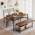 thumbnail image 3 of IDEALHOUSE Dining Table Set for 4, Kitchen Table and 2 Chairs with Storage , 47.2" Rectangular Kitchen Table Set with Wine Rack, Dining Room Table Set for Small Space, Apartment, Rustic Brown, 3 of 9