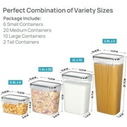 Sindcom Airtight Food Storage Containers Set, 38pcs Plastic Kitchen and Pantry Organization Canisters, Black