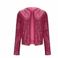 thumbnail image 6 of Wowcloth Woman's Blazer, Round Neck Long Sleeve with Sequin Detail and Open Front, Casual Versatile for Party and Daily Wear, 6 of 6