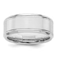 thumbnail image 1 of 925 Sterling Silver 8mm Brushed Fancy Size 11.5 Band Ring, 1 of 4