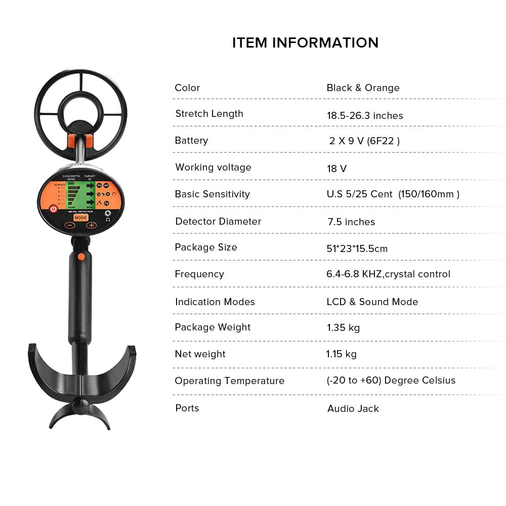 Underground Metal Detector Multifunctional Gold And Silver Digger Treasure Hunter MD-3060 LCD Display