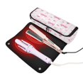 thumbnail image 3 of Hair Tool Organizer Bag with Heat Resistant Mat Removable Travel Storage Case for Hot Air Brushes Curling Irons Pink Butterfly Knot and Flowers, 3 of 8