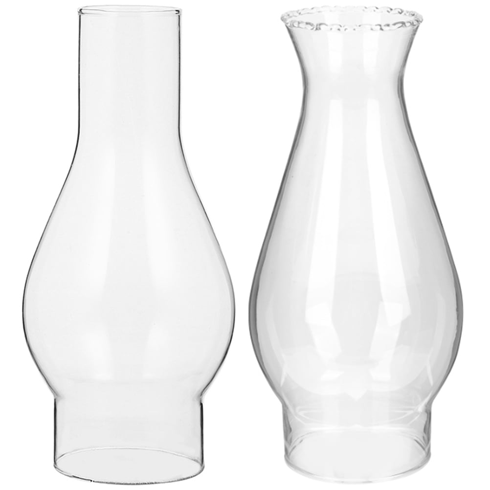 Rosarivae 2pcs Oil Lamp Chimney Replacement Windproof Kerosene Lamp