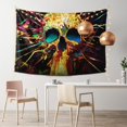 thumbnail image 2 of DouZhe Psychedelic Colorful Skull Tapestry Modern Wall Hanging Tapestries Dorm Room Home Decor, 60" x 40", 2 of 7