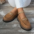 thumbnail image 4 of Kilaqueen Platform Loafers for Women Slip On Arch Support Chunky Heel Round Toe Loafers Dress Business Work Shoes, 4 of 9
