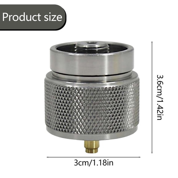 Clearance Under $0.99! 1PC Camping Stove Propane Adapter, Cylindrical Small Tank to Mapp Gas Conversion Head, Aluminum, for Backpacking, Silver, One Size