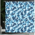thumbnail image 3 of Ambesonne Camouflage Shower Curtain, Blue Toned Design, 69"Wx84"L, Blue Coconut, 3 of 4