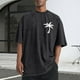thumbnail image 1 of Tops para hombre, blusas y camisas de cuello redondo y manga corta para hombre, camisetas deportivas informales de color liso con cuello redondo y efecto desgastado, blusas de licra para hombre., 1 of 5