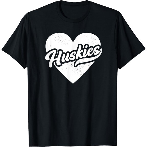 Vintage Huskies School Spirit Go Huskies Love T-Shirt men and women can wear,black,white,creative gift
