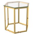 thumbnail image 1 of Contemporary Metal and Glass Accent Table - Gold, 1 of 7