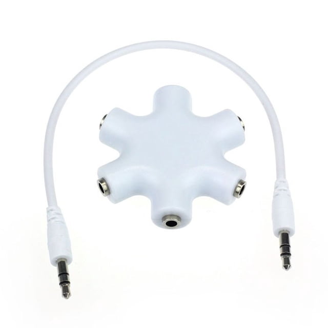 Mix Colors 3.5mm Snowflake Shape 5 Way Stereo Audio Splitter Jack Earphone Headphone Adapter