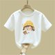 thumbnail image 4 of Blusas y camisas de manga corta con cuello redondo para niños Camiseta de verano de manga corta estampada para niñas Jersey elegante de cuello redondo para niñas Top de algodón para niños, 4 of 6