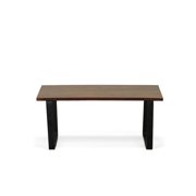 Contemporary Home Living Solid Rectangular Wooden Bench - 40 - Chestnut Brown and Black