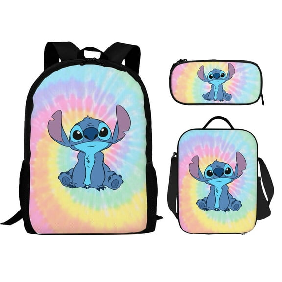 Stitch Backpack Set, Backpack with Lunch Box and Pencil Case 3pcs Set