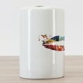 thumbnail image 3 of Lips Ceramic Toothbrush Holder, Mosaic Gradient Blended Color Low Poly Style Butterflies and Music Notes, Decorative Versatile Countertop for Bathroom, 4.5" X 2.7", Multicolor, 3 of 4
