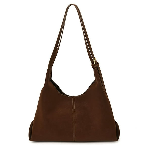 KAGSBA Crossbody Bags for Women, Retro Suede Hobo Bag Pu Shoulder Bag Solid Colour Large For Women (Coffee )