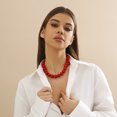 thumbnail image 2 of NICKSUN Bold Chunky Round Acrylic Beaded Choker Necklace for Women, Statement Solid Color Ball Collarbone Necklace, Adjustable Big Bead Collar Necklace (Red & Black Optional), 2 of 4